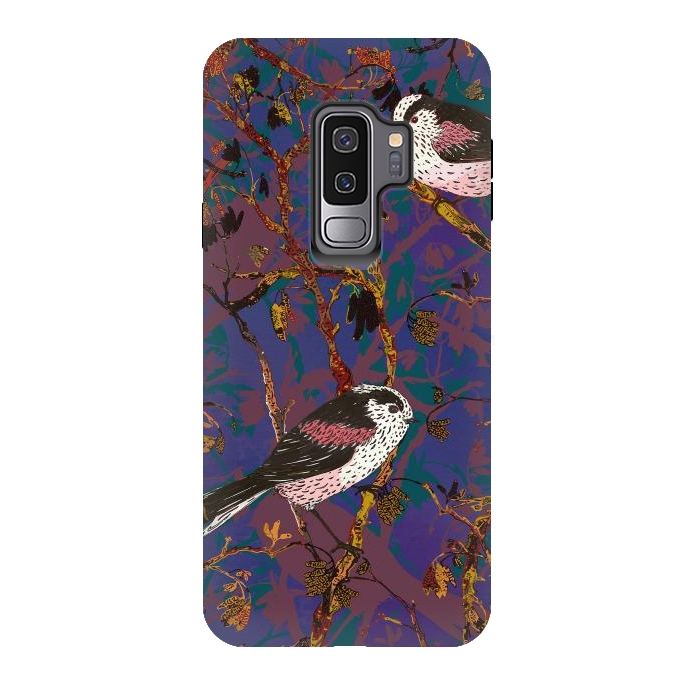 Galaxy S9 plus StrongFit Long-tailed Tits by Lotti Brown