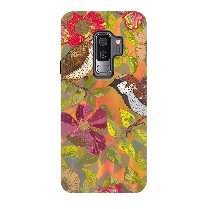 Galaxy S9 plus StrongFit Sparrow and Wild Rose by Lotti Brown