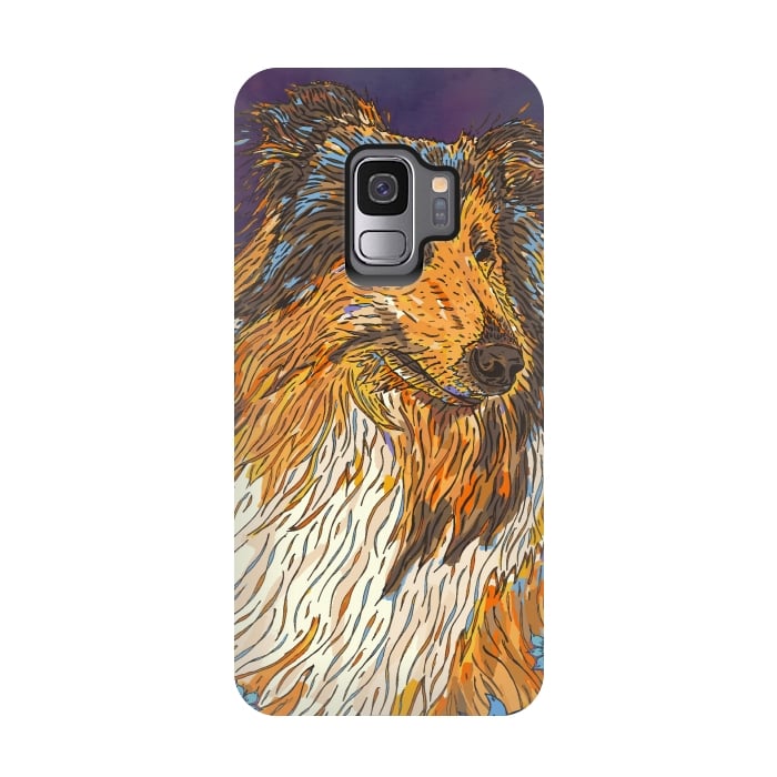 Galaxy S9 StrongFit Rough Collie by Lotti Brown