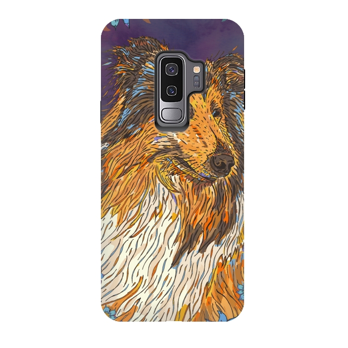Galaxy S9 plus StrongFit Rough Collie by Lotti Brown
