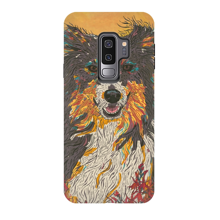 Galaxy S9 plus StrongFit Border Collie by Lotti Brown