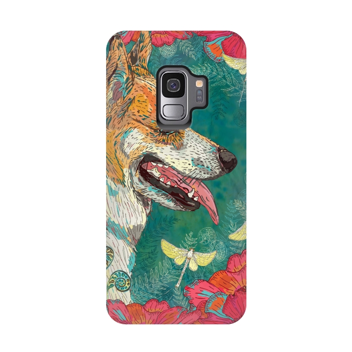 Galaxy S9 StrongFit Corgi and Fairies by Lotti Brown