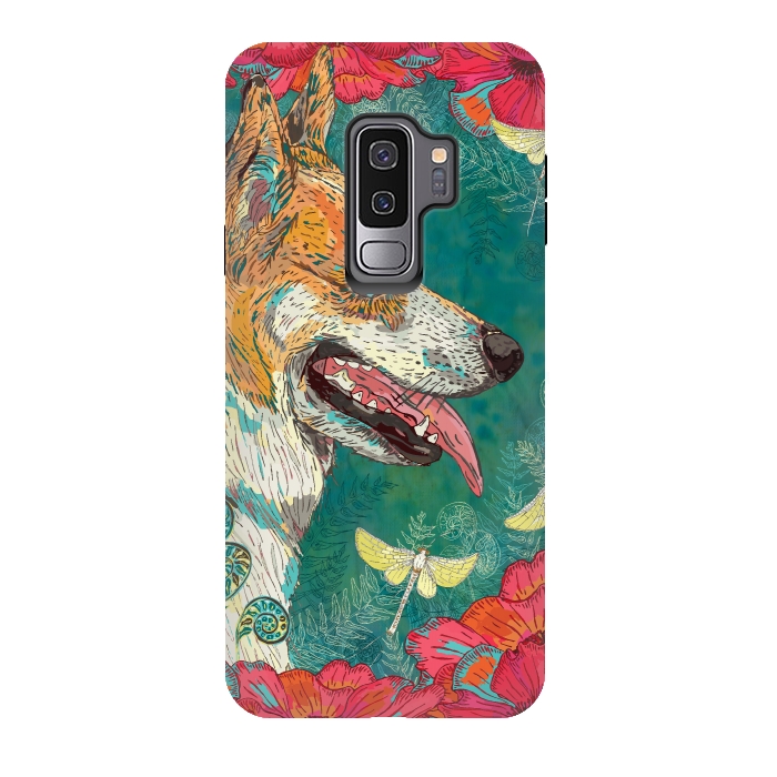 Galaxy S9 plus StrongFit Corgi and Fairies by Lotti Brown