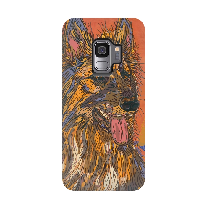 Galaxy S9 StrongFit German Shepherd Dog by Lotti Brown