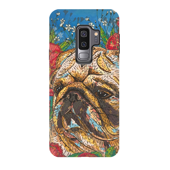 Galaxy S9 plus StrongFit Pug by Lotti Brown