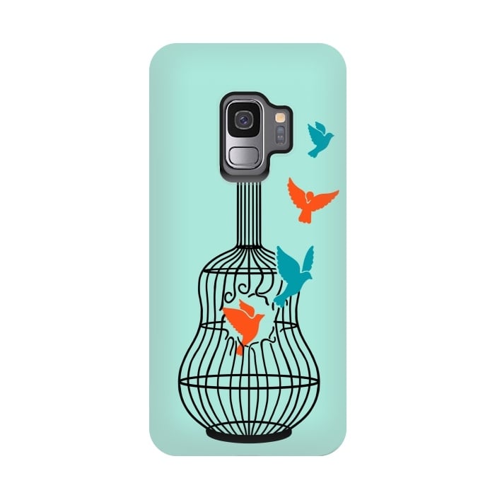 Galaxy S9 StrongFit freedom music green by Coffee Man