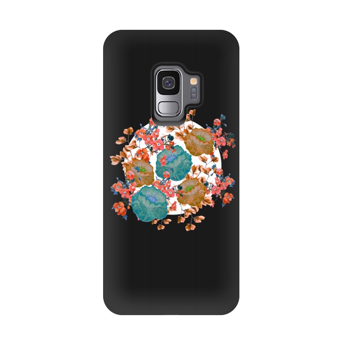 Galaxy S9 StrongFit Floral Stamp by Zala Farah