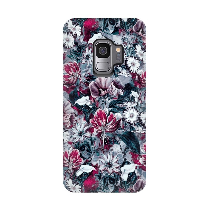 Galaxy S9 StrongFit Floral Blue by Riza Peker