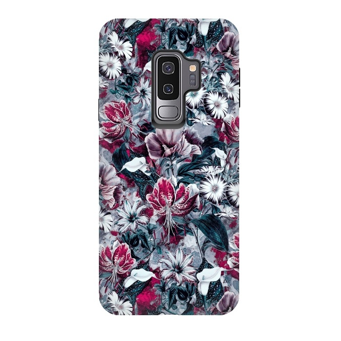 Galaxy S9 plus StrongFit Floral Blue by Riza Peker