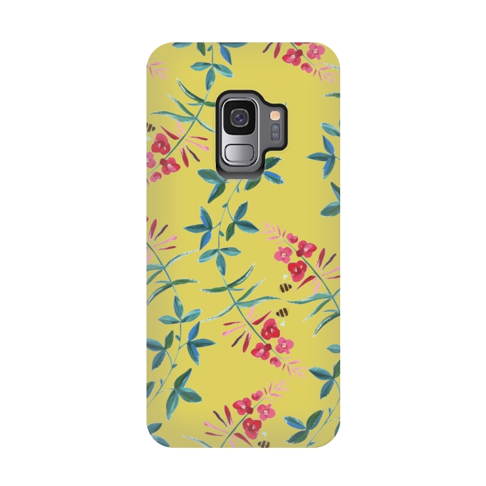Galaxy S9 StrongFit Floral Vines by Zala Farah