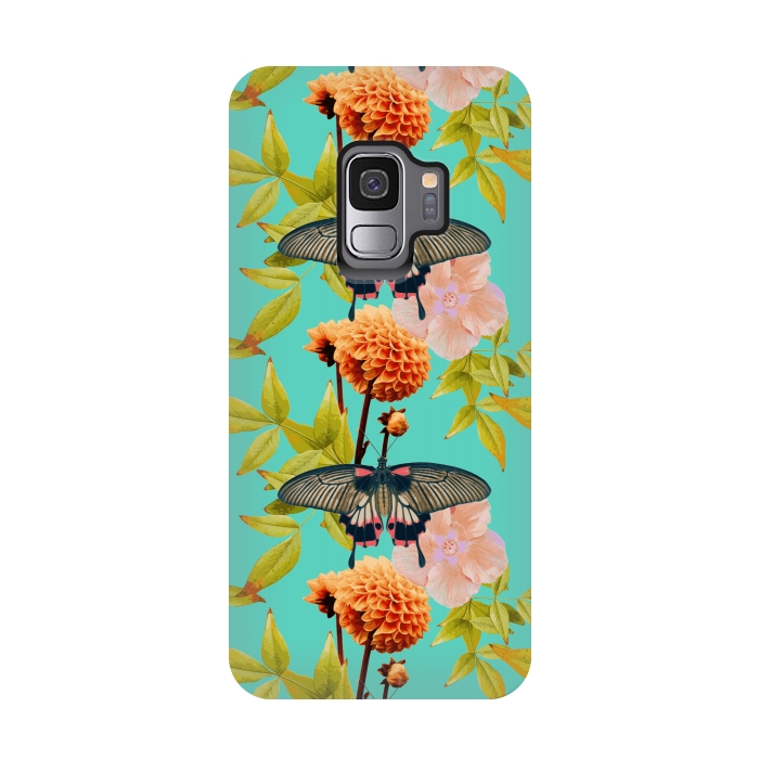Galaxy S9 StrongFit Tropical Butterfly Garden by Zala Farah