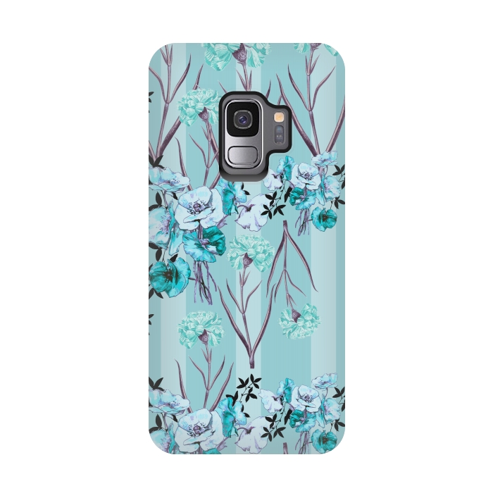 Galaxy S9 StrongFit Floral Love X (Blue) by Zala Farah