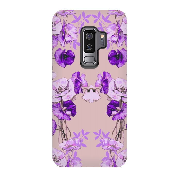 Galaxy S9 plus StrongFit Dramatic Florals (Purple) by Zala Farah