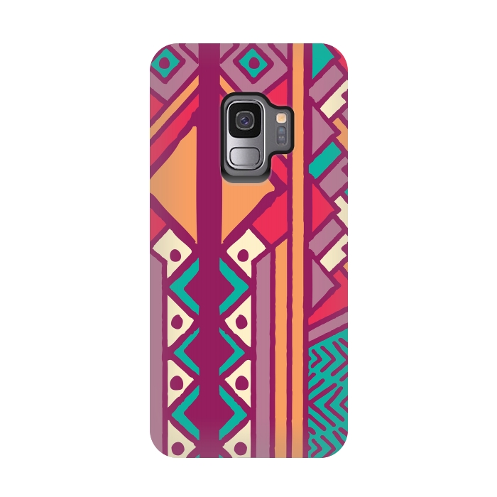 Galaxy S9 StrongFit Tribal ethnic geometric pattern 001 by Jelena Obradovic