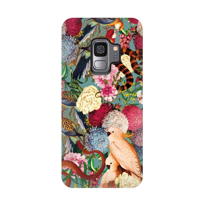 Galaxy S9 StrongFit Floral and Animals pattern by Burcu Korkmazyurek