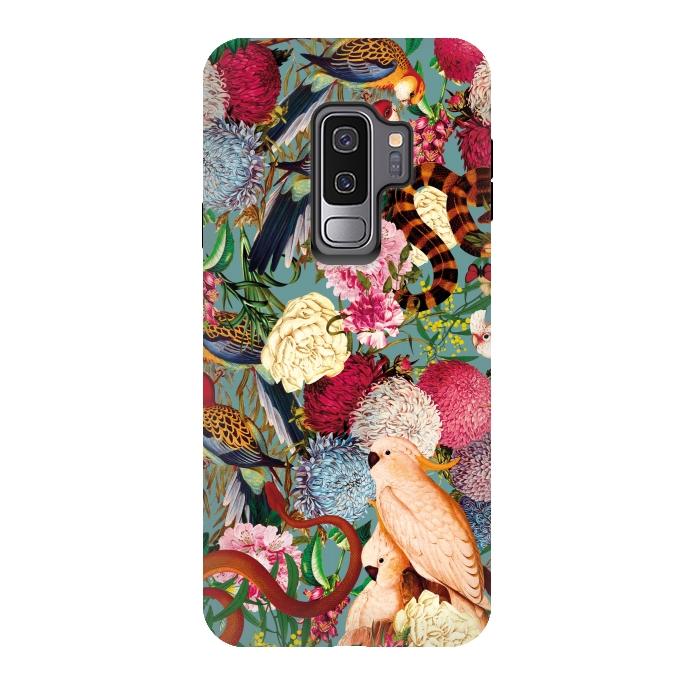 Galaxy S9 plus StrongFit Floral and Animals pattern by Burcu Korkmazyurek