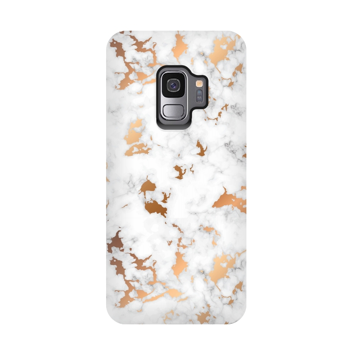 Galaxy S9 StrongFit Marble Texture with Gold Splatter 040 by Jelena Obradovic