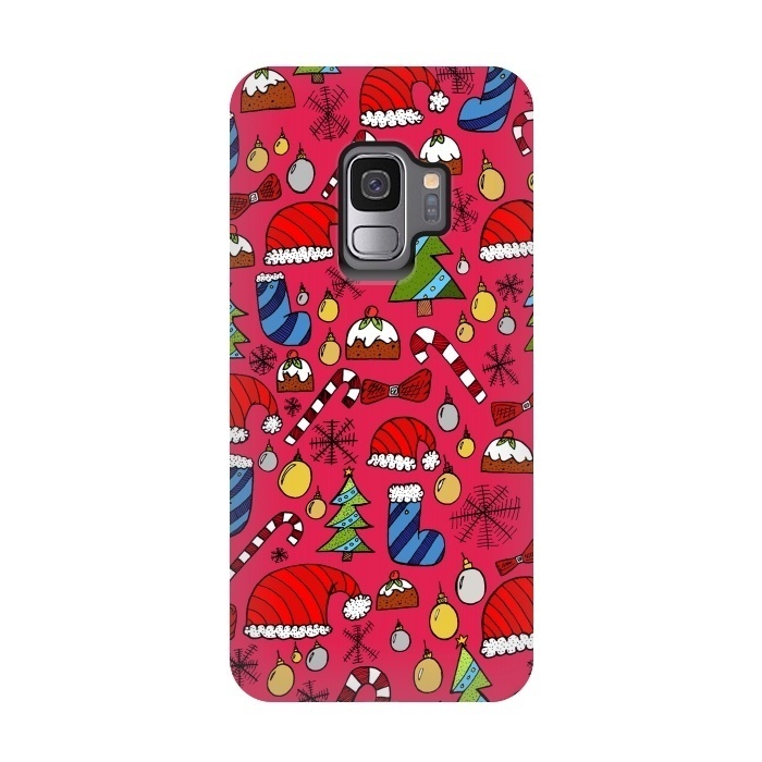 Galaxy S9 StrongFit The Christmas Pattern by Steve Wade (Swade)