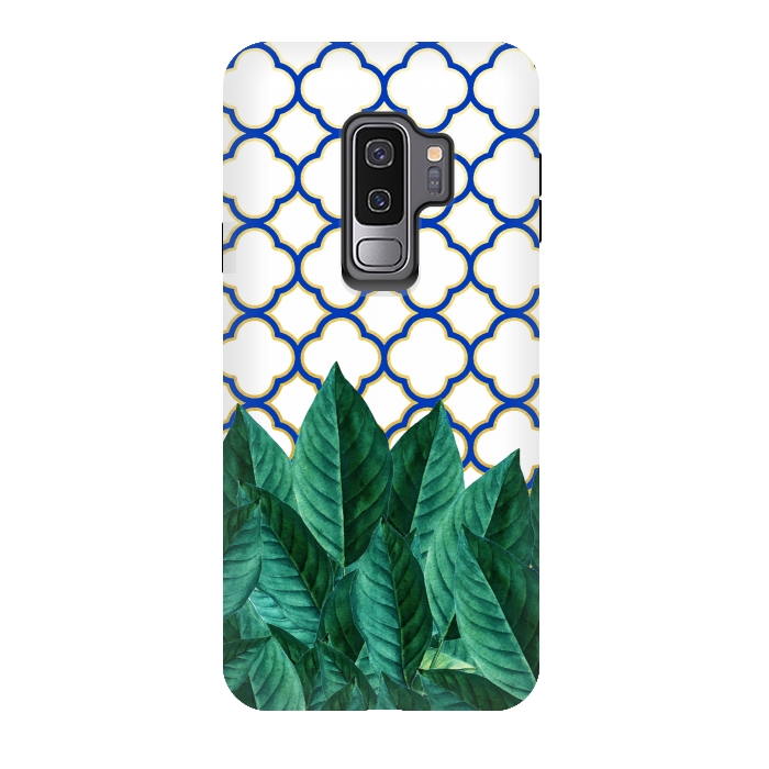 Galaxy S9 plus StrongFit Leaves & Tiles by Uma Prabhakar Gokhale