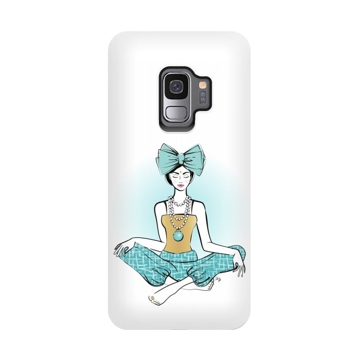 Galaxy S9 StrongFit Festive Yoga girl meditation by Martina