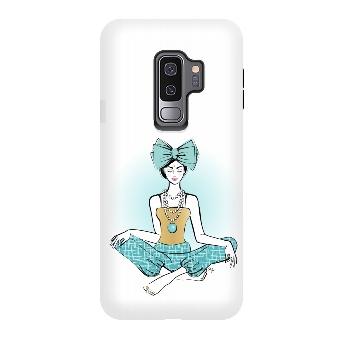 Galaxy S9 plus StrongFit Festive Yoga girl meditation by Martina