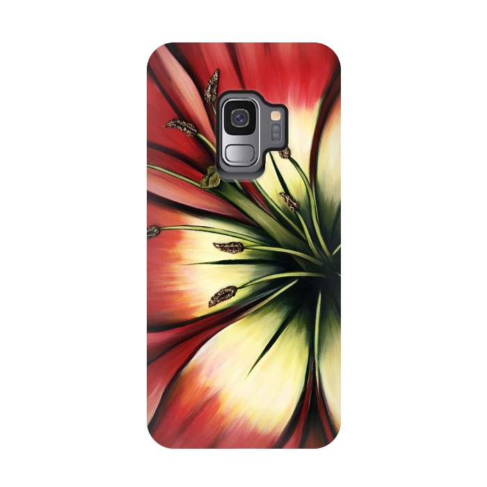 Galaxy S9 StrongFit Red Lily Flower by Denise Cassidy Wood
