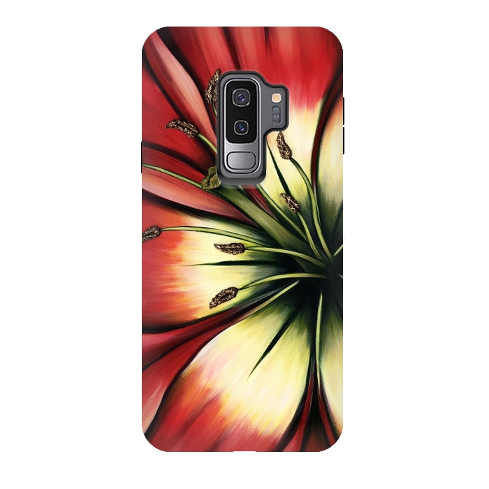Galaxy S9 plus StrongFit Red Lily Flower by Denise Cassidy Wood