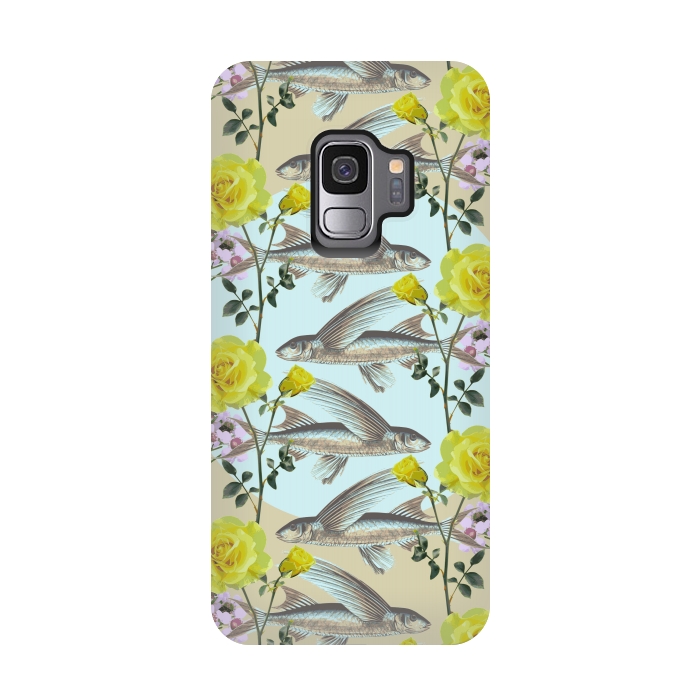 Galaxy S9 StrongFit Floral Fishies by Zala Farah