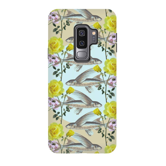 Galaxy S9 plus StrongFit Floral Fishies by Zala Farah
