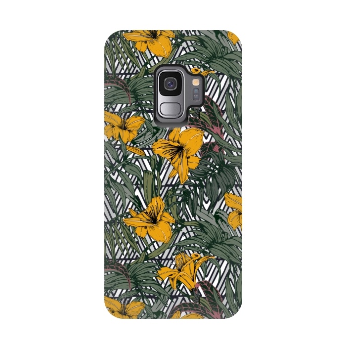 Galaxy S9 StrongFit Tribal tropical bloom by Mmartabc