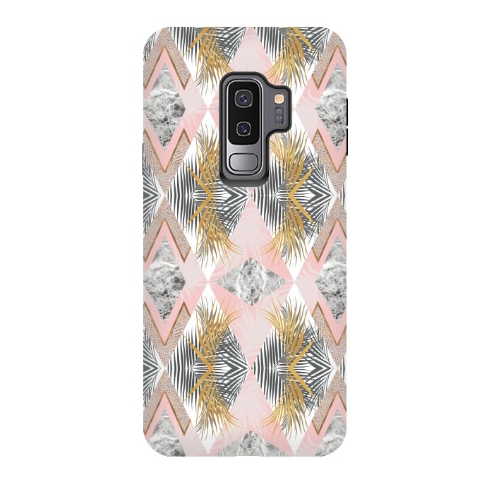 Galaxy S9 plus StrongFit Marbled tropical geometric pattern II by Mmartabc