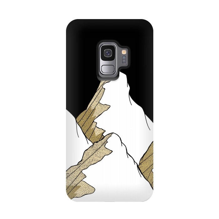 Galaxy S9 StrongFit Gold Tone Mountains by Steve Wade (Swade)