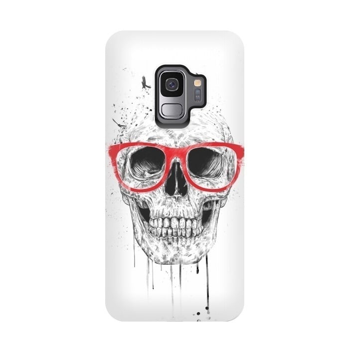 Galaxy S9 StrongFit Skull with red glasses by Balazs Solti
