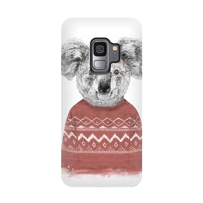 Galaxy S9 StrongFit Winter koala (red) by Balazs Solti