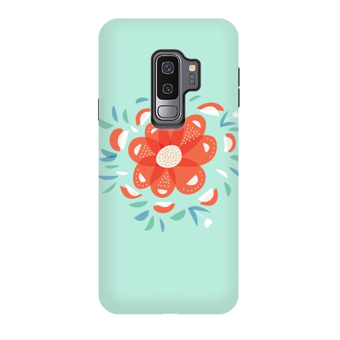 Galaxy S9 plus StrongFit Whimsical Decorative Red Flower by Boriana Giormova