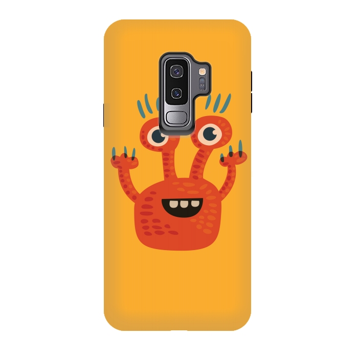Galaxy S9 plus StrongFit Funny Big Eyed Smiling Cute Monster by Boriana Giormova