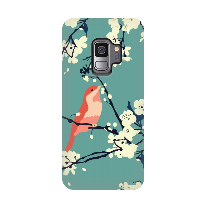 Galaxy S9 StrongFit Bird and Blossom by Zoe Charlotte
