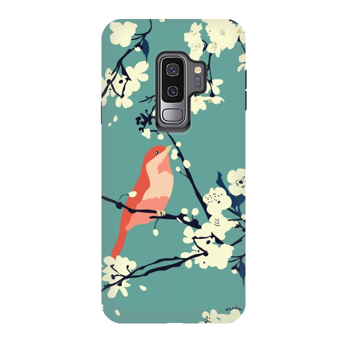 Galaxy S9 plus StrongFit Bird and Blossom by Zoe Charlotte