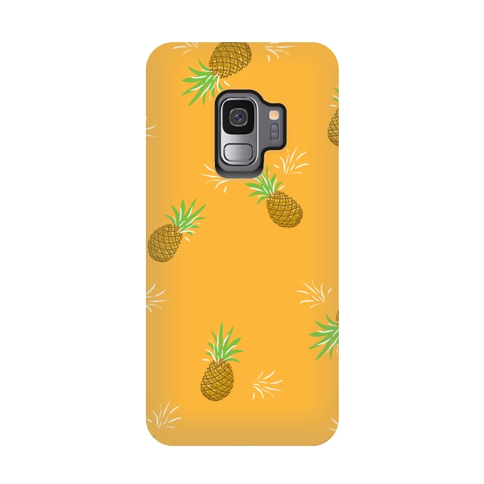 Galaxy S9 StrongFit Pineapples in Mango by Zoe Charlotte