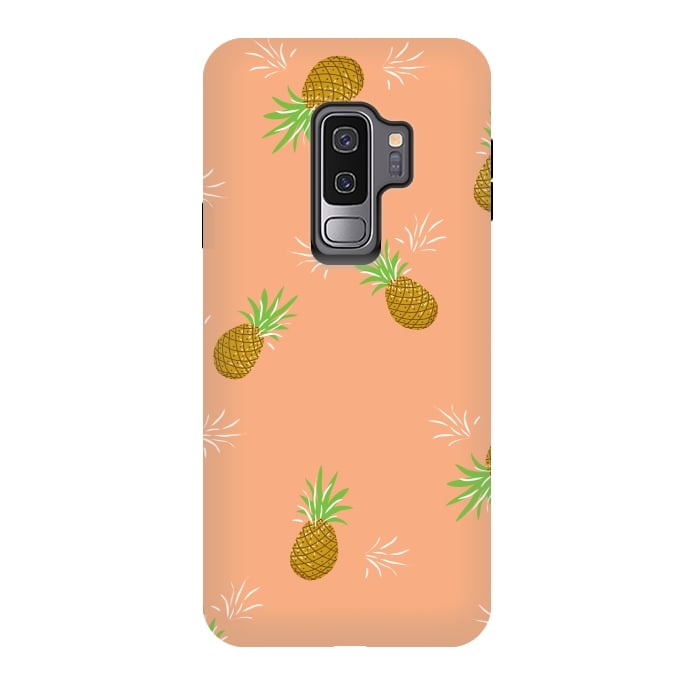 Galaxy S9 plus StrongFit Pineapples in Guava by Zoe Charlotte
