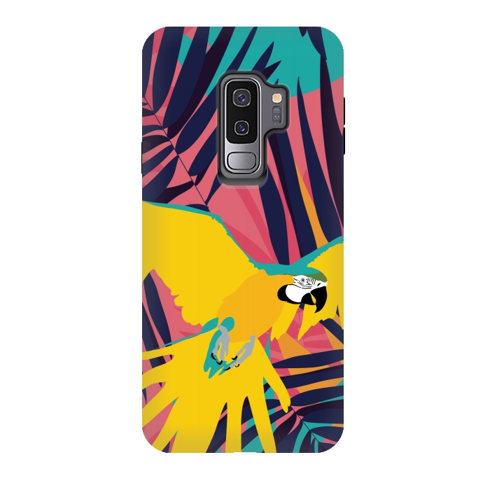 Galaxy S9 plus StrongFit Tropical Macaw by Zoe Charlotte
