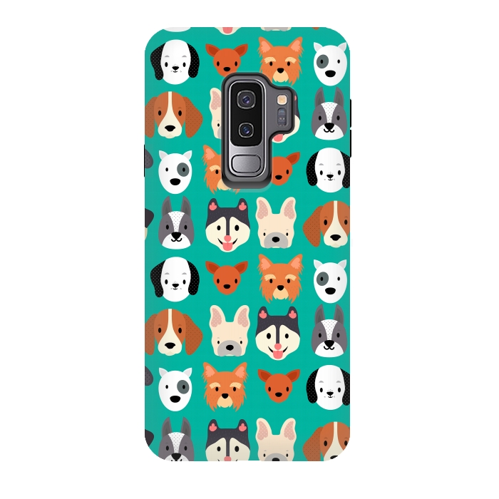 Galaxy S9 plus StrongFit Dog faces pattern by Maria Jose Da Luz