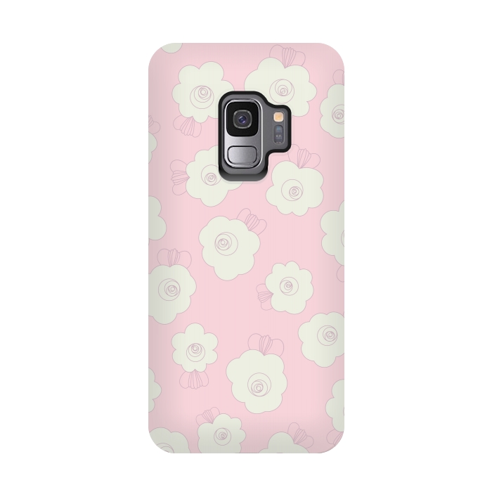 Galaxy S9 StrongFit Fluffy Flowers by Paula Ohreen