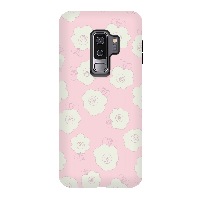 Galaxy S9 plus StrongFit Fluffy Flowers by Paula Ohreen