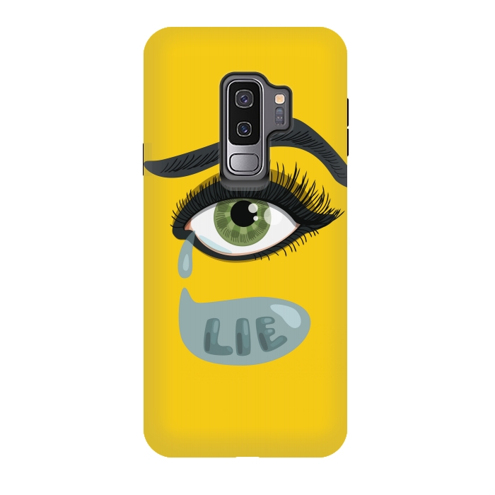 Galaxy S9 plus StrongFit Green Lying Eye With Teardrop by Boriana Giormova
