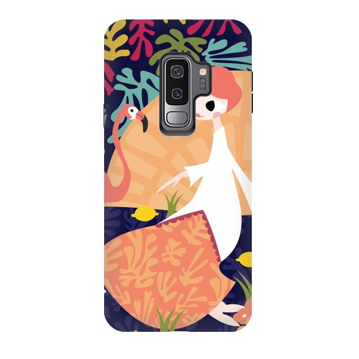 Galaxy S9 plus StrongFit Girl and Flamingo 002 by Jelena Obradovic