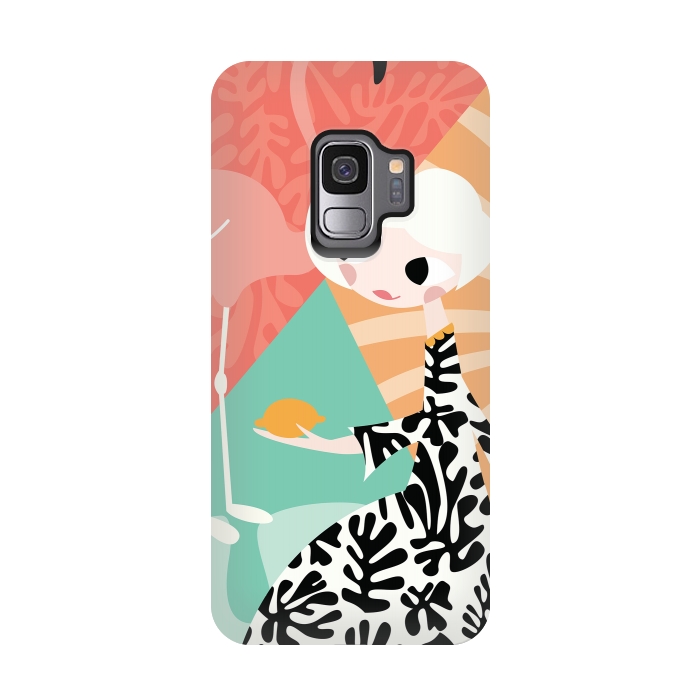 Galaxy S9 StrongFit Girl and flamingo 003 by Jelena Obradovic
