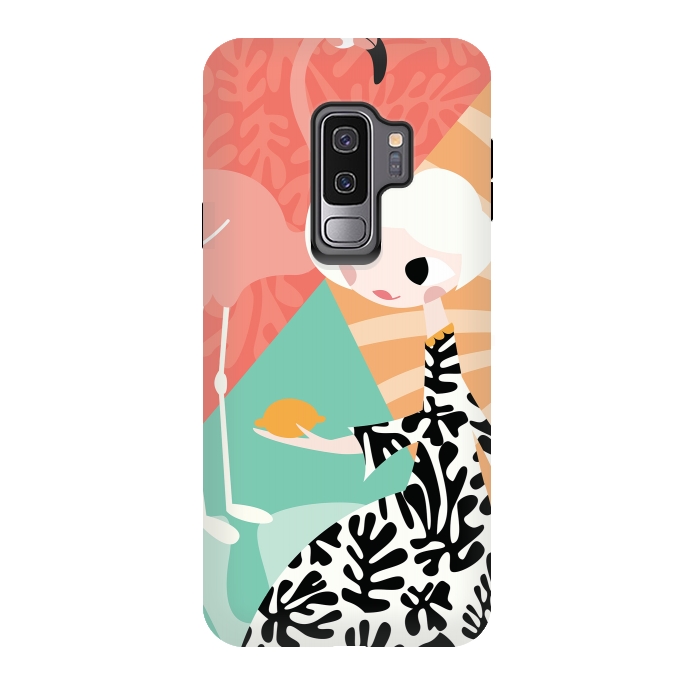 Galaxy S9 plus StrongFit Girl and flamingo 003 by Jelena Obradovic