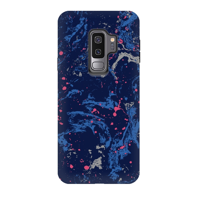 Galaxy S9 plus StrongFit Marble Blue by Susanna Nousiainen