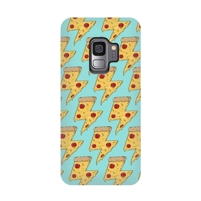 Galaxy S9 StrongFit Pizza Power Pattern Green by Coffee Man